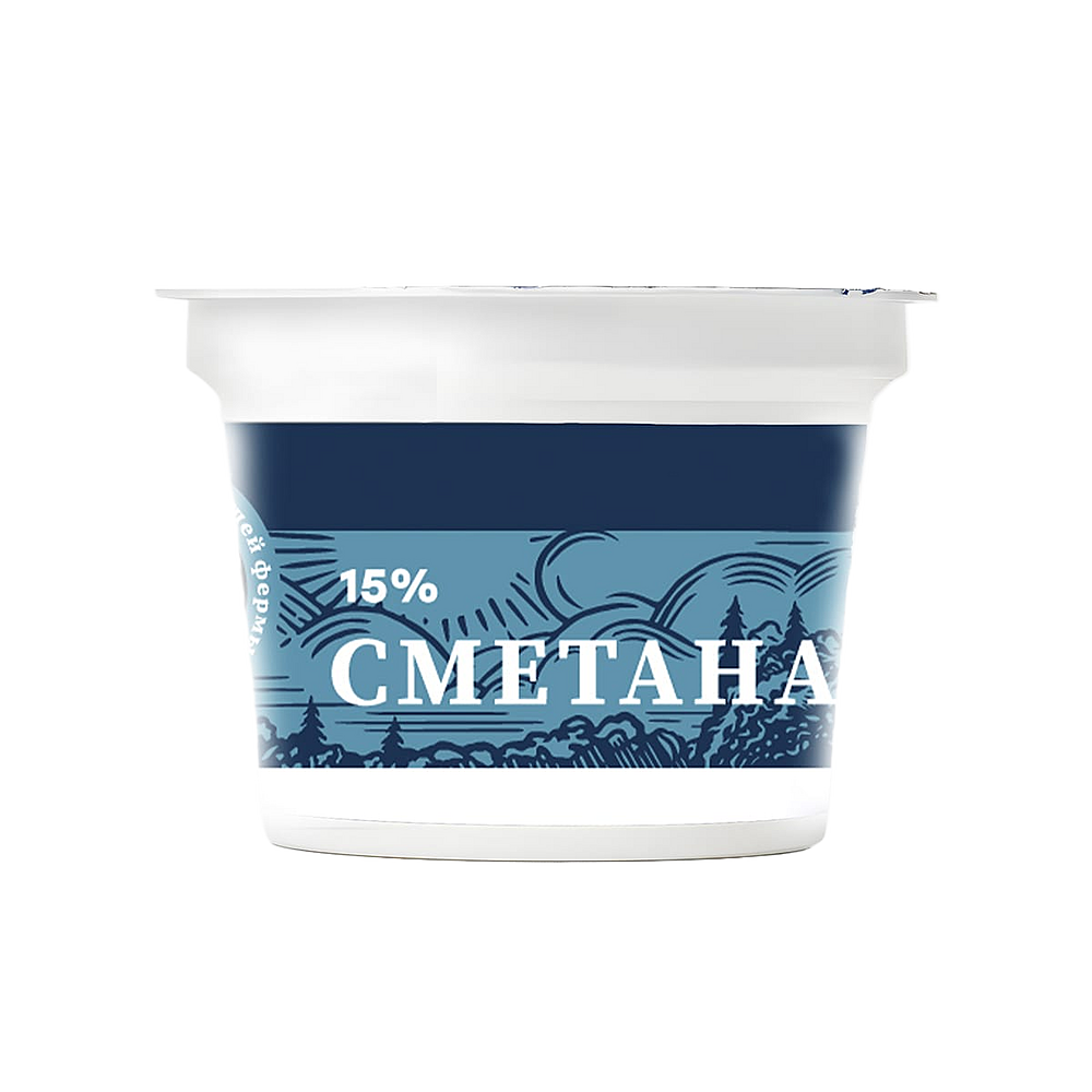 Сметана 15%, п/с стакан